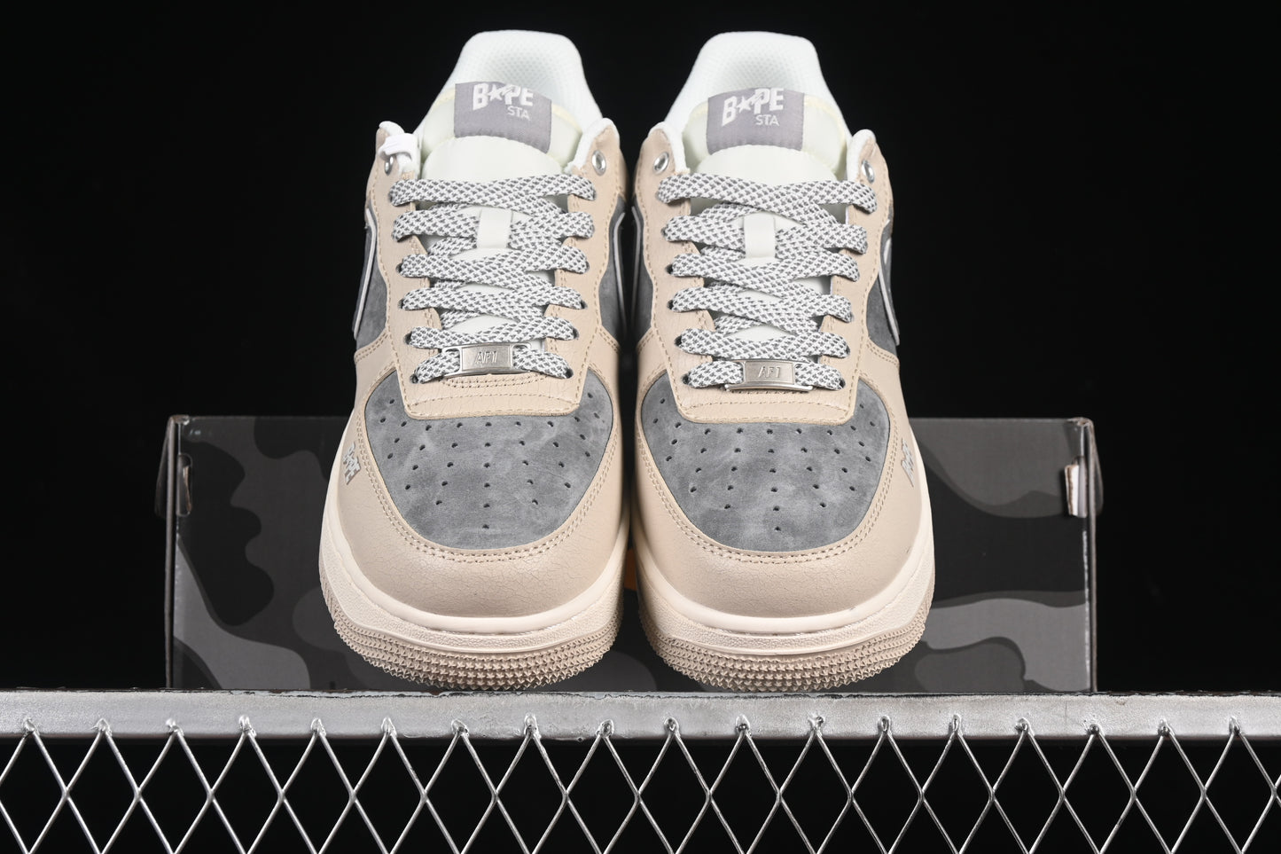Bape x Nike Air Force 1 Low “Beige/Grey” - Luxjewelss