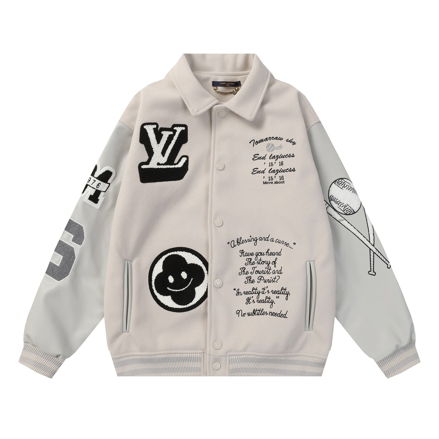 Louis Vuitton Varsity Style Patchwork Jacket - Luxjewelss 