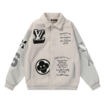 Louis Vuitton Varsity Style Patchwork Jacket - Luxjewelss 