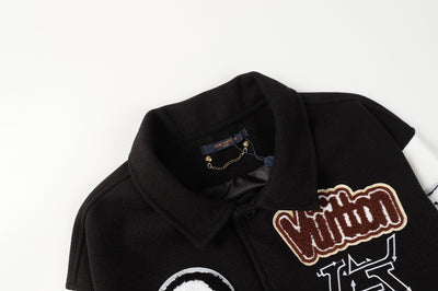 Louis Vuitton Monochrome Varsity Patch Jacket - Luxjewelss 