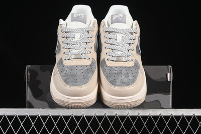Bape x Nike Air Force 1 Low “Beige/Grey” - Luxjewelss 