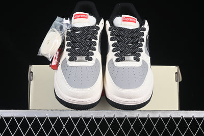 Nike Air Force 1 Low x Supreme – Shadow Grey/Black/White - Luxjewelss 