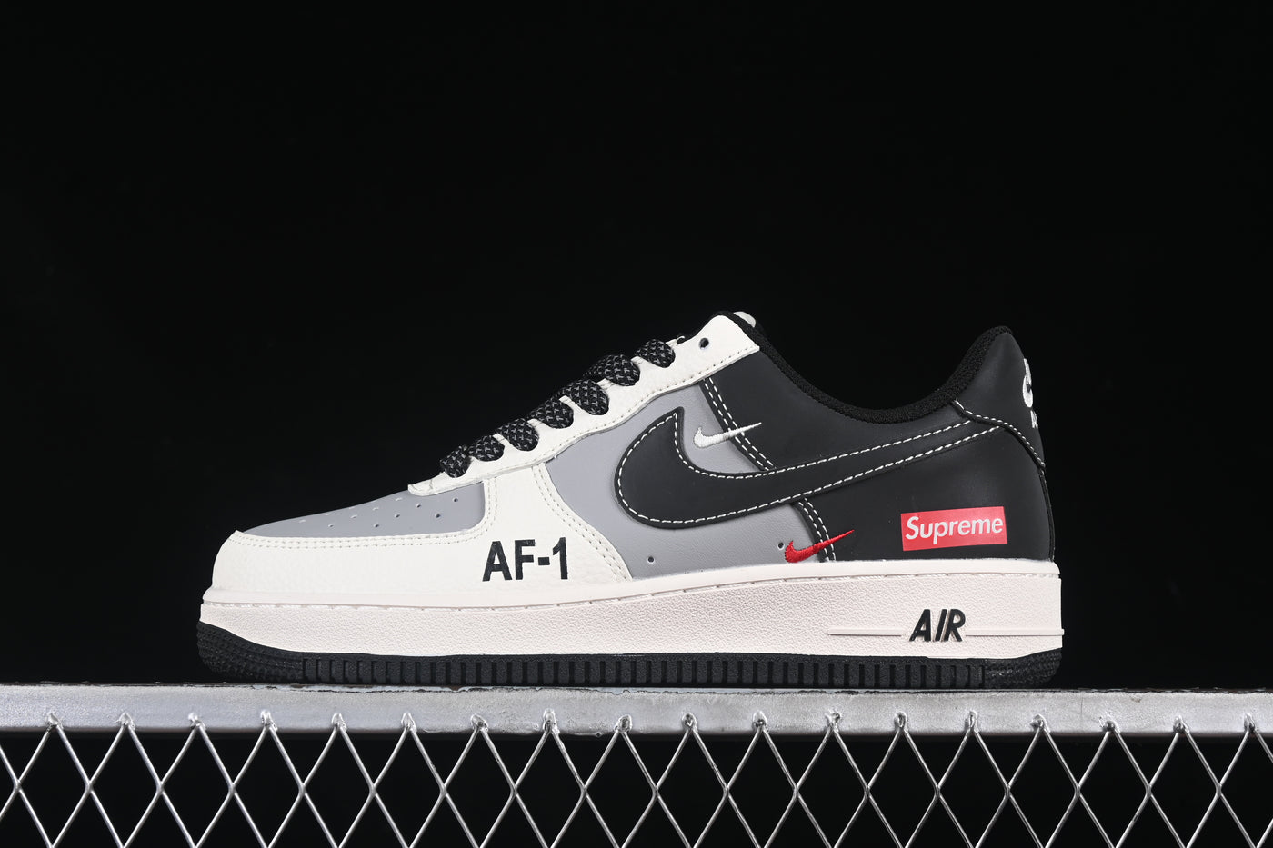 Nike Air Force 1 Low x Supreme – Shadow Grey/Black/White - Luxjewelss 