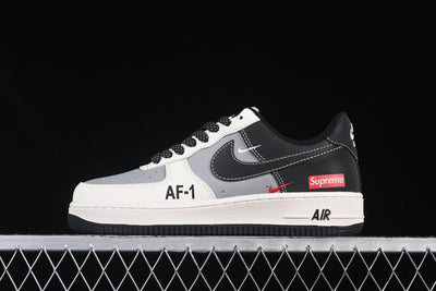 Nike Air Force 1 Low x Supreme – Shadow Grey/Black/White - Luxjewelss 