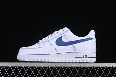 Nike Air Force 1'07 Low - White Corduroy Royal Blue - Luxjewelss 