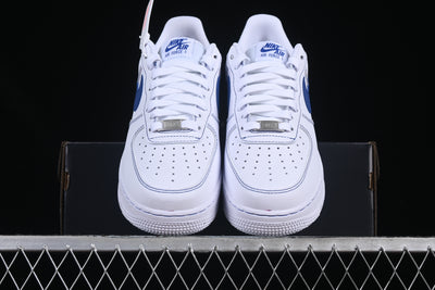 Nike Air Force 1'07 Low - White Corduroy Royal Blue - Luxjewelss 
