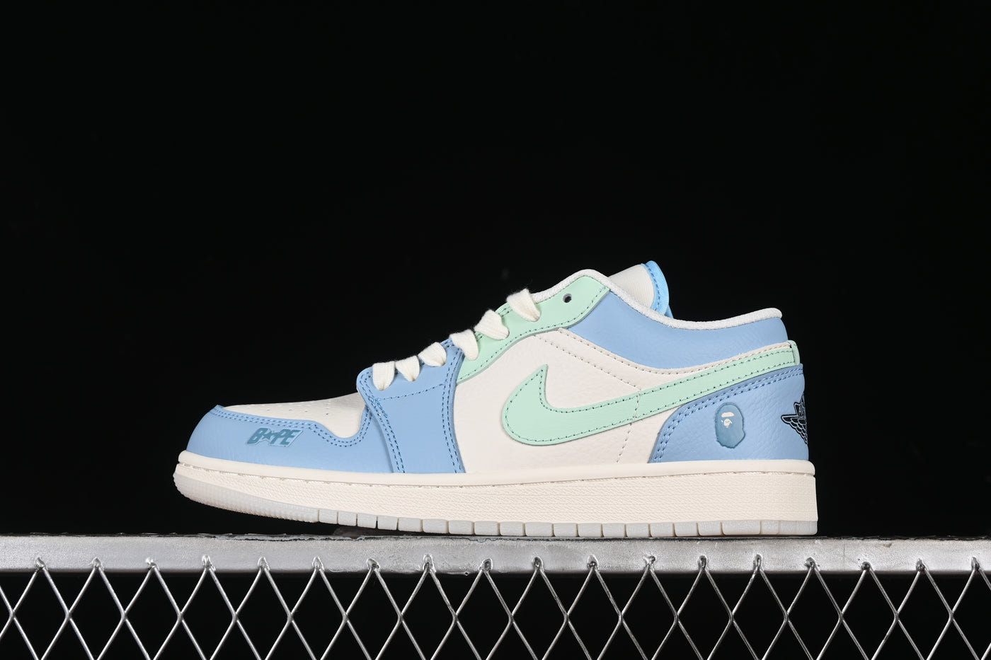 Bape x Air Jordan 1 Low “Pastel Pack – Mint Blue” - Luxjewelss 