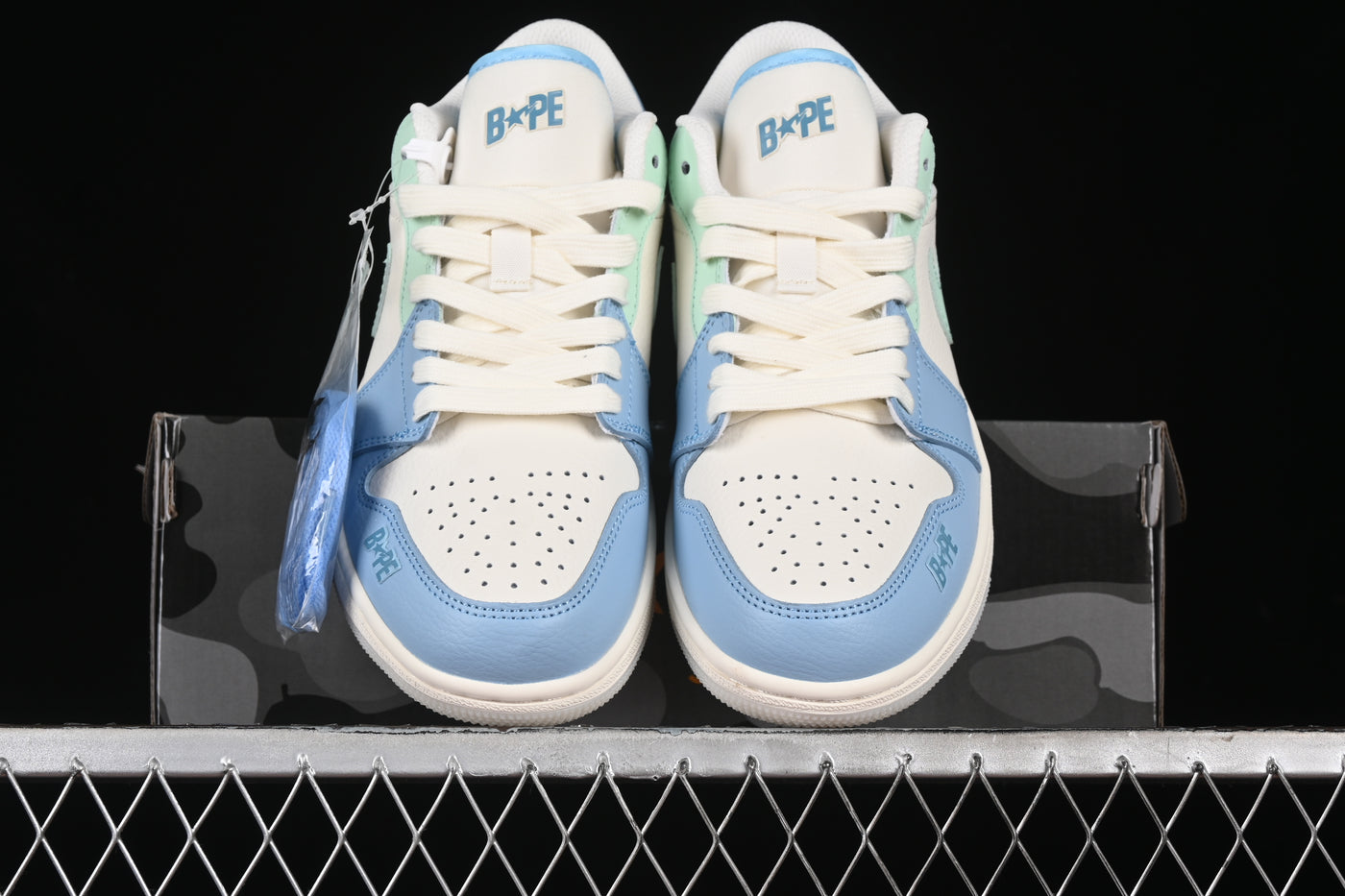 Bape x Air Jordan 1 Low “Pastel Pack – Mint Blue” - Luxjewelss 