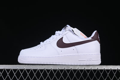 Nike Air Force 1'07 Low - White Corduroy Burgandy - Luxjewelss 