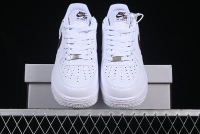 Nike Air Force 1'07 Low - White Corduroy Burgandy - Luxjewelss 