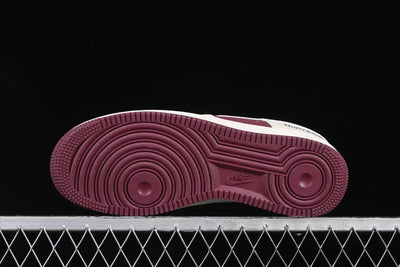 Nike Air Force 1 Low x Supreme – Cream/Burgundy Elephant Print - Luxjewelss 