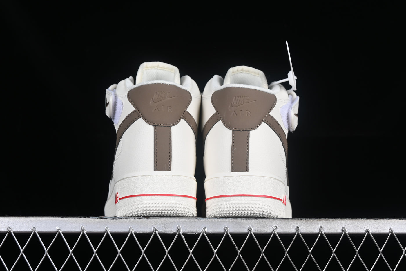 Nike Air Force 1'07 Mid - Mocha & Crimson - Luxjewelss 