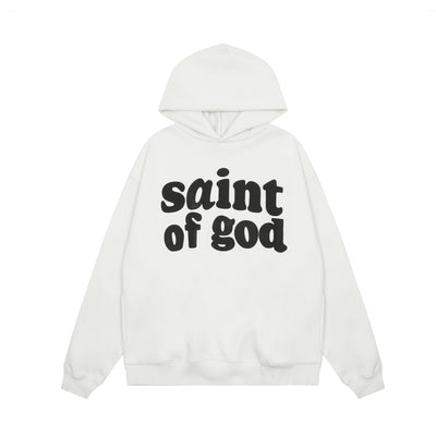 Saint of God Hoodie Oversized Faith Streetwear Look | Luxjewelss