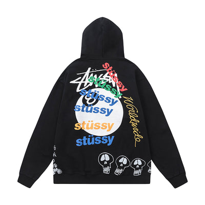 Stussy 8 Ball Hoodie - Black - Luxjewelss 