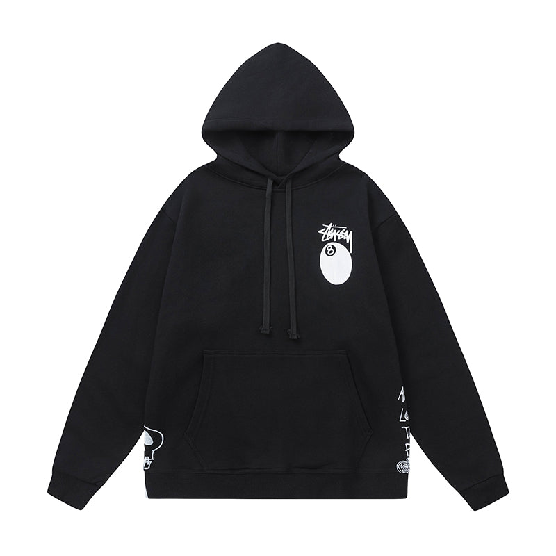 Stussy 8 Ball Hoodie - Black - Luxjewelss 