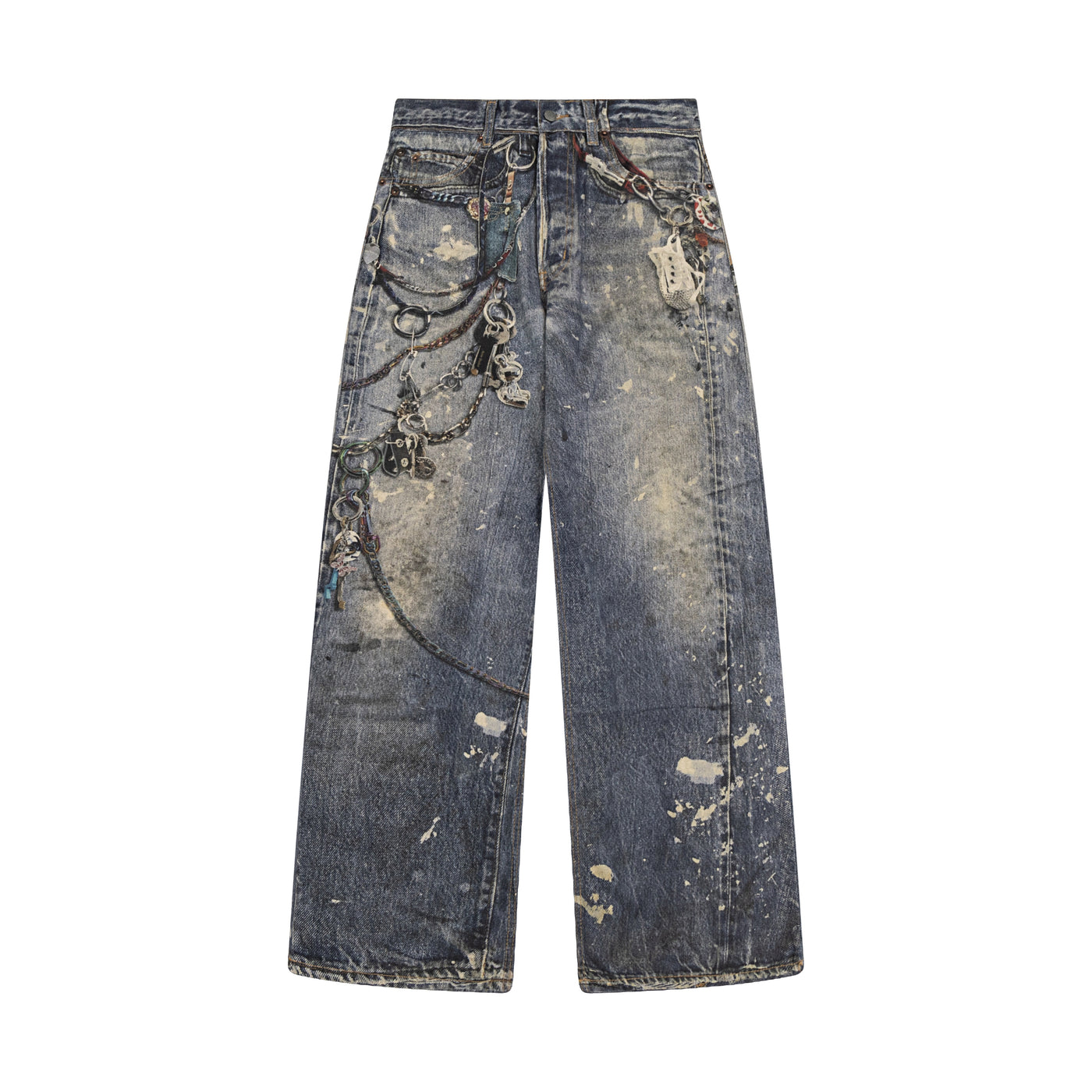 Acne Studios Loose Fit Denim Blue Straight-Leg Jeans | Luxjewelss