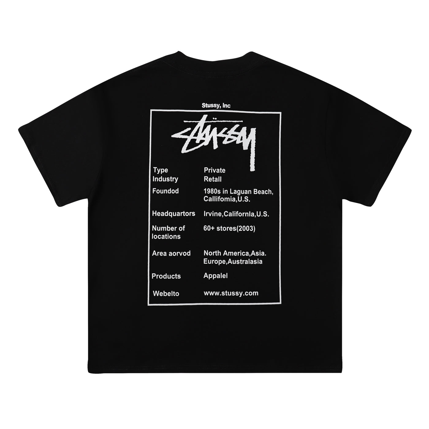Stussy, Inc. Business Info Graphic Tee - Luxjewelss 